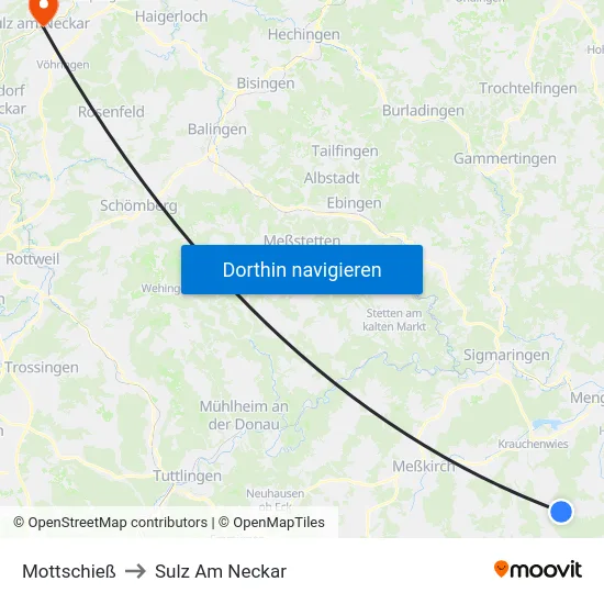 Mottschieß to Sulz Am Neckar map