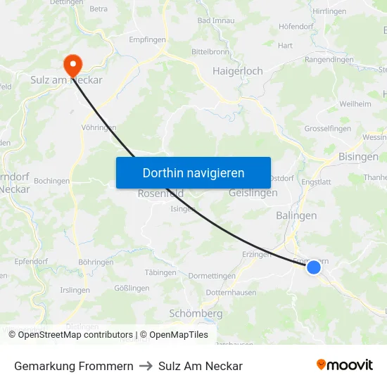 Gemarkung Frommern to Sulz Am Neckar map