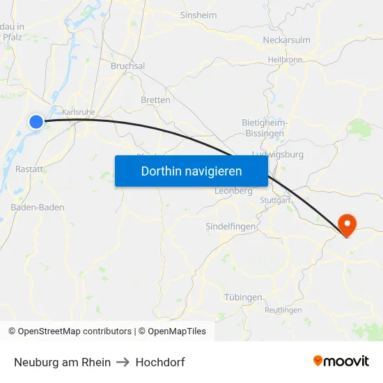 Neuburg am Rhein to Hochdorf map