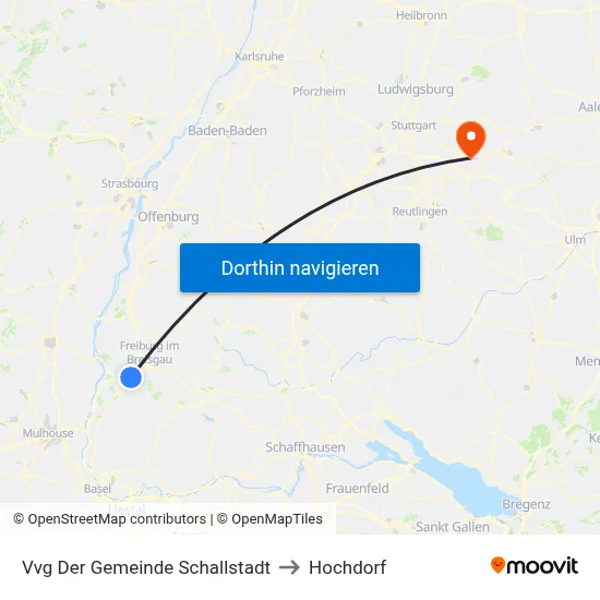 Vvg Der Gemeinde Schallstadt to Hochdorf map