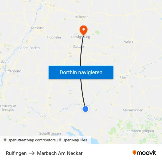 Rulfingen to Marbach Am Neckar map