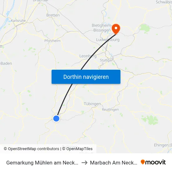 Gemarkung Mühlen am Neckar to Marbach Am Neckar map