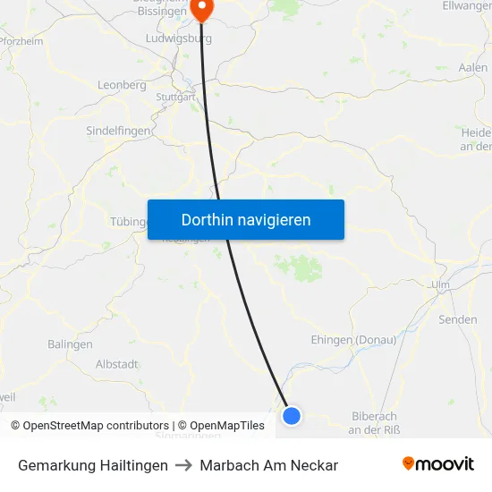 Gemarkung Hailtingen to Marbach Am Neckar map