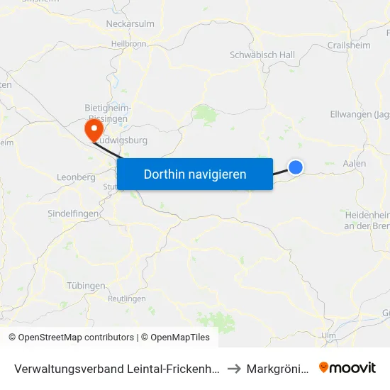 Verwaltungsverband Leintal-Frickenhofer Höhe to Markgröningen map