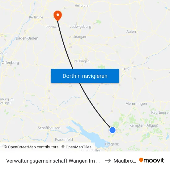 Verwaltungsgemeinschaft Wangen Im Allgäu to Maulbronn map