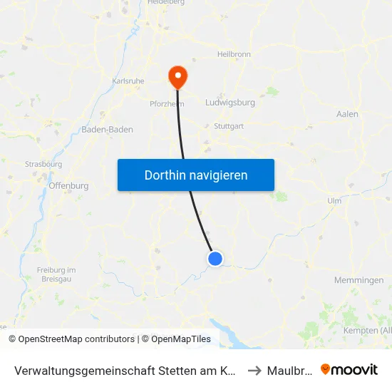 Verwaltungsgemeinschaft Stetten am Kalten Markt to Maulbronn map