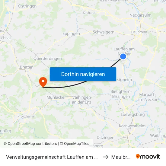 Verwaltungsgemeinschaft Lauffen am Neckar to Maulbronn map