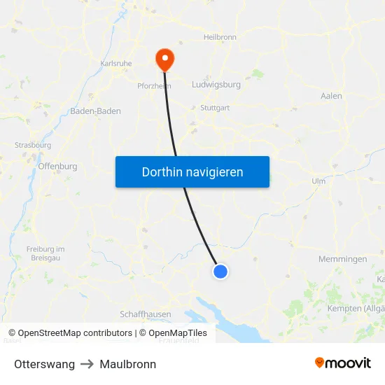 Otterswang to Maulbronn map