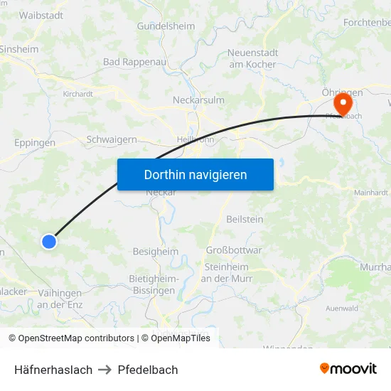 Häfnerhaslach to Pfedelbach map