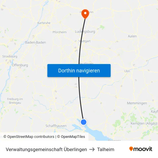 Verwaltungsgemeinschaft Überlingen to Talheim map