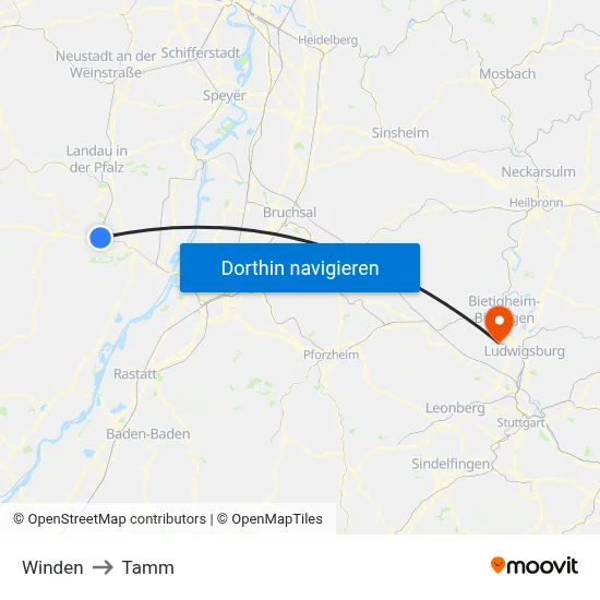 Winden to Tamm map