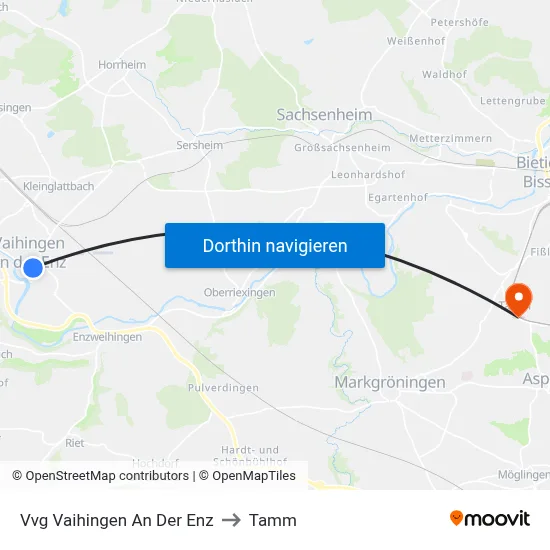 Vvg Vaihingen An Der Enz to Tamm map