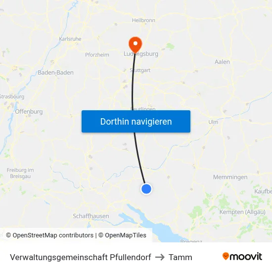 Verwaltungsgemeinschaft Pfullendorf to Tamm map