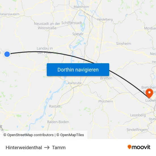 Hinterweidenthal to Tamm map