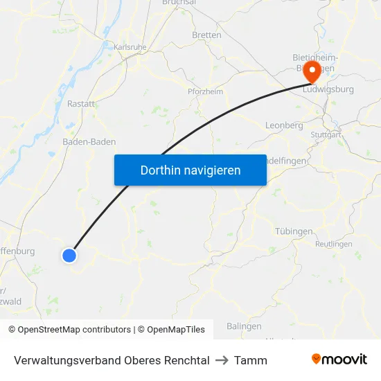 Verwaltungsverband Oberes Renchtal to Tamm map