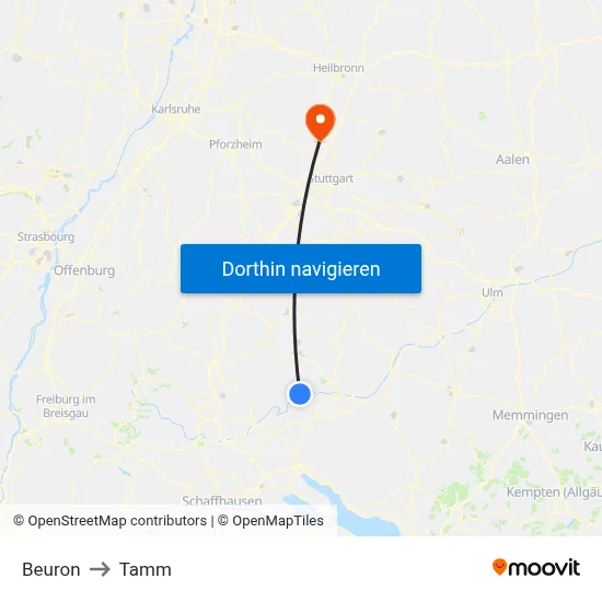 Beuron to Tamm map