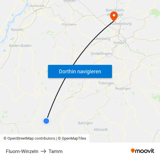 Fluorn-Winzeln to Tamm map