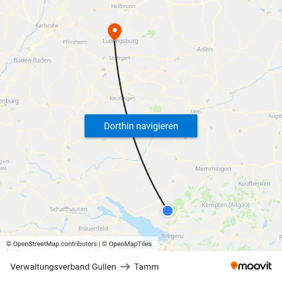 Verwaltungsverband Gullen to Tamm map