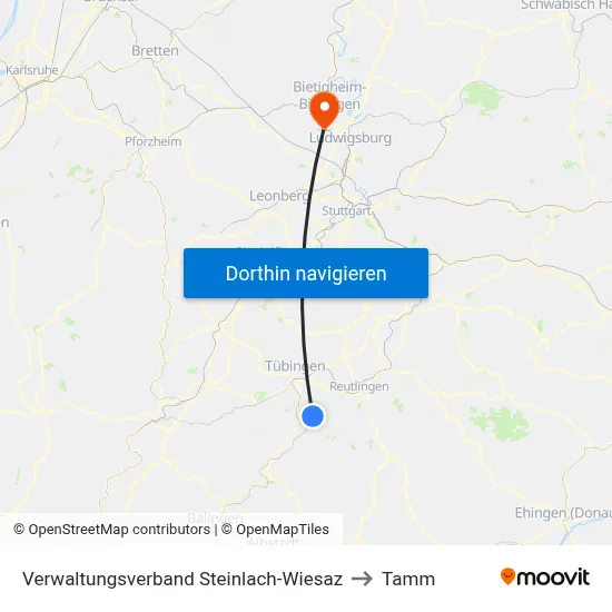 Verwaltungsverband Steinlach-Wiesaz to Tamm map