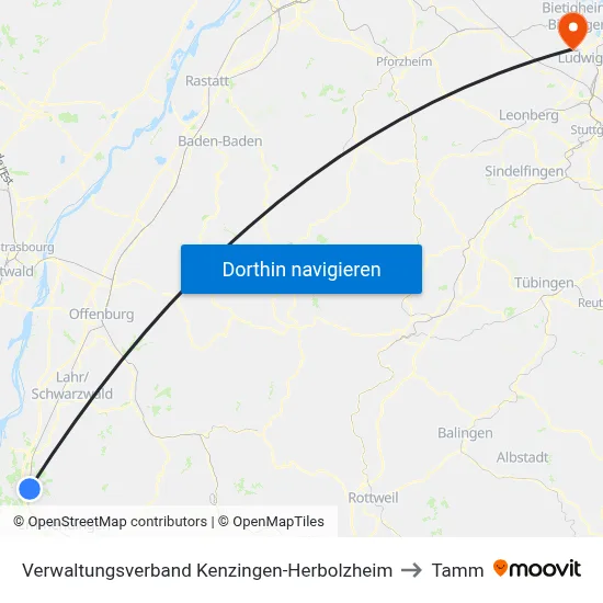 Verwaltungsverband Kenzingen-Herbolzheim to Tamm map