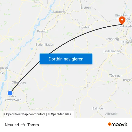 Neuried to Tamm map