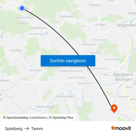 Spielberg to Tamm map