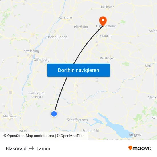 Blasiwald to Tamm map