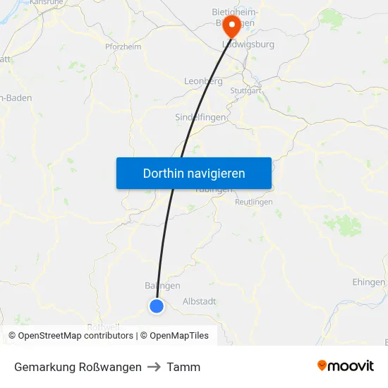 Gemarkung Roßwangen to Tamm map