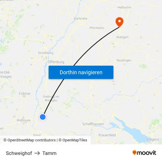 Schweighof to Tamm map