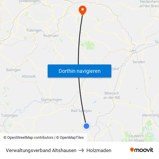 Verwaltungsverband Altshausen to Holzmaden map