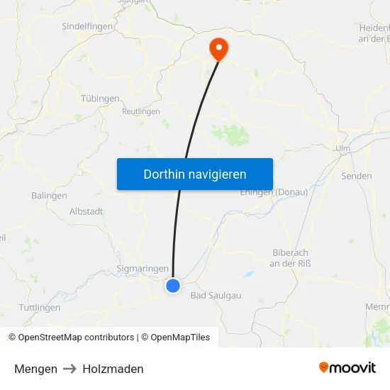 Mengen to Holzmaden map