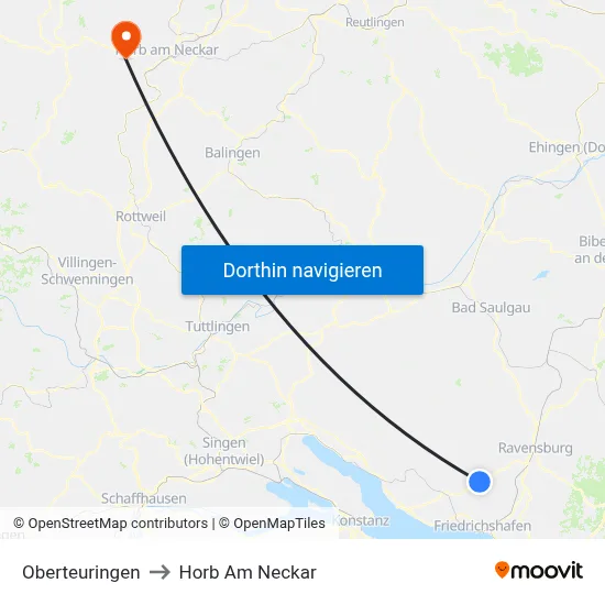 Oberteuringen to Horb Am Neckar map