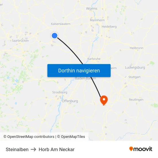Steinalben to Horb Am Neckar map