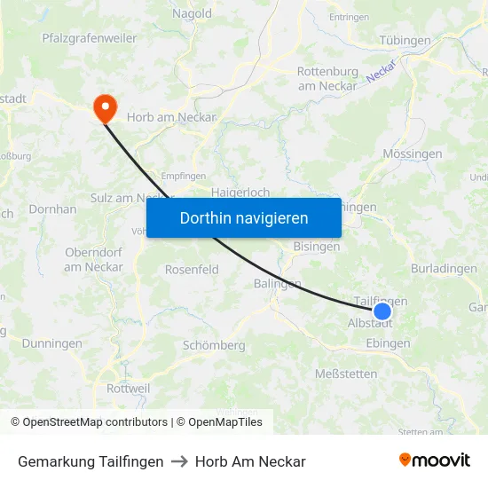 Gemarkung Tailfingen to Horb Am Neckar map