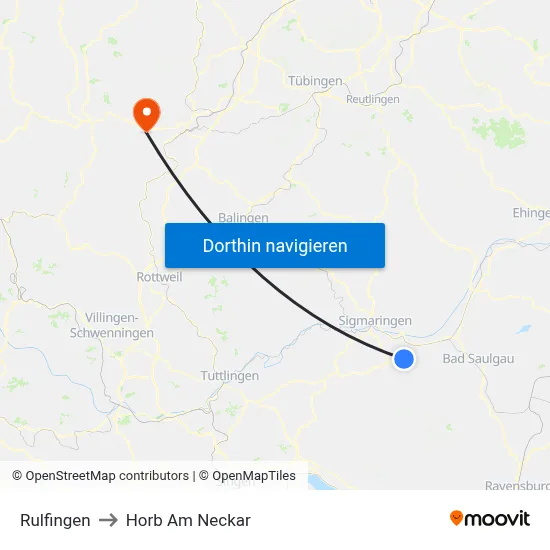 Rulfingen to Horb Am Neckar map