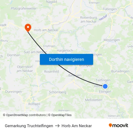 Gemarkung Truchtelfingen to Horb Am Neckar map