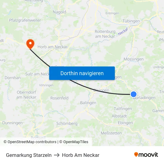 Gemarkung Starzeln to Horb Am Neckar map