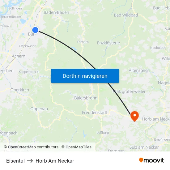 Eisental to Horb Am Neckar map
