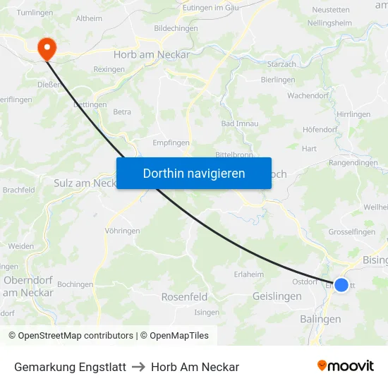 Gemarkung Engstlatt to Horb Am Neckar map