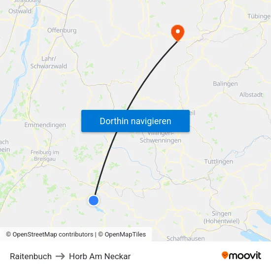 Raitenbuch to Horb Am Neckar map