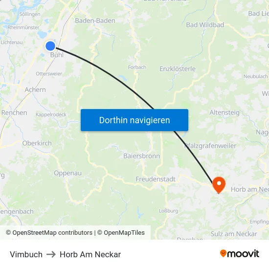 Vimbuch to Horb Am Neckar map