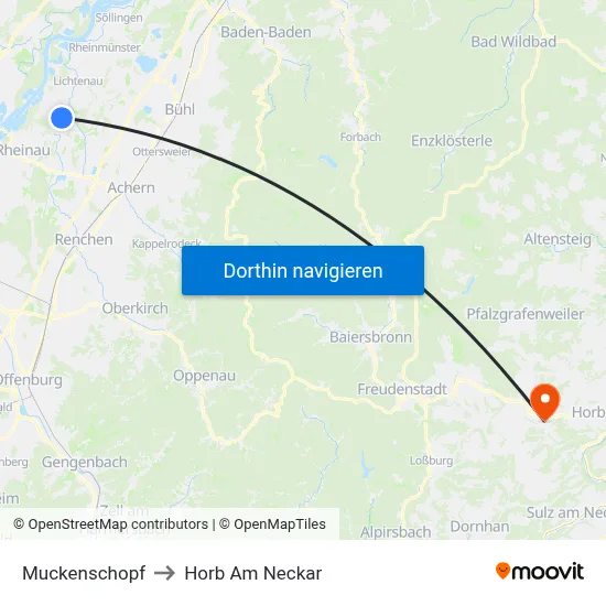 Muckenschopf to Horb Am Neckar map