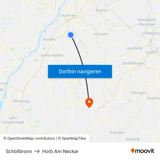 Schöllbronn to Horb Am Neckar map