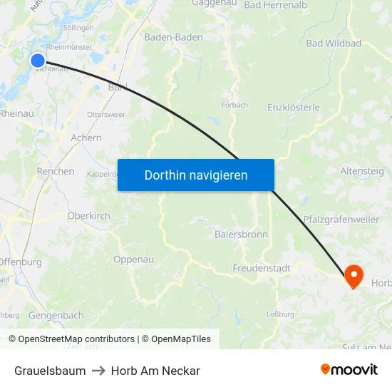 Grauelsbaum to Horb Am Neckar map