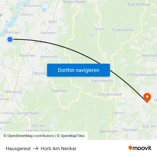 Hausgereut to Horb Am Neckar map