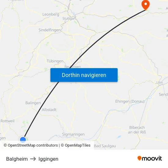 Balgheim to Iggingen map
