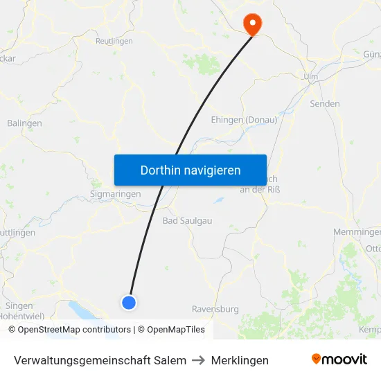 Verwaltungsgemeinschaft Salem to Merklingen map