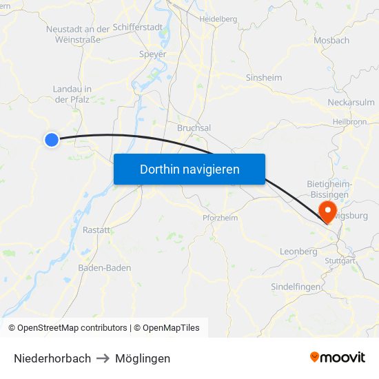 Niederhorbach to Möglingen map