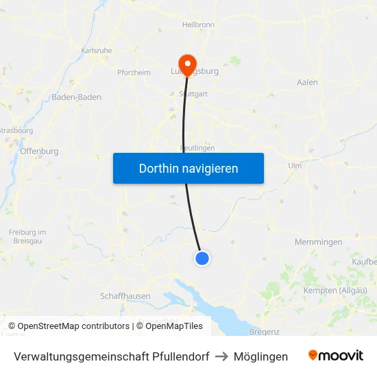 Verwaltungsgemeinschaft Pfullendorf to Möglingen map