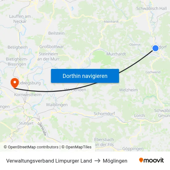 Verwaltungsverband Limpurger Land to Möglingen map